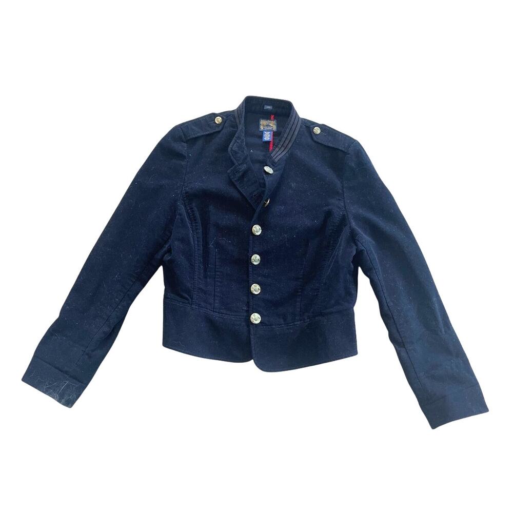 Polo Jeans Co Ralph Lauren Military Jacket Cropped Officer S 90's Velvet Y2K VTG